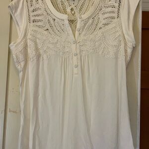 Daniel Rainn White Cap Sleeve Blouse